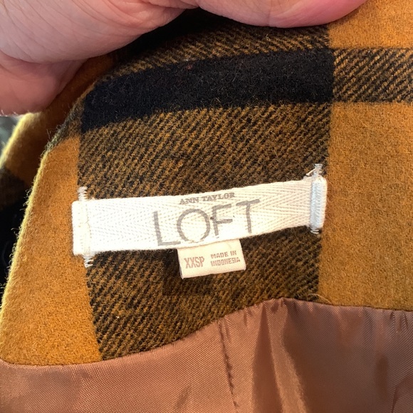 Ann Taylor loft wool blend orange and black plaid jacket - Picture 10 of 10